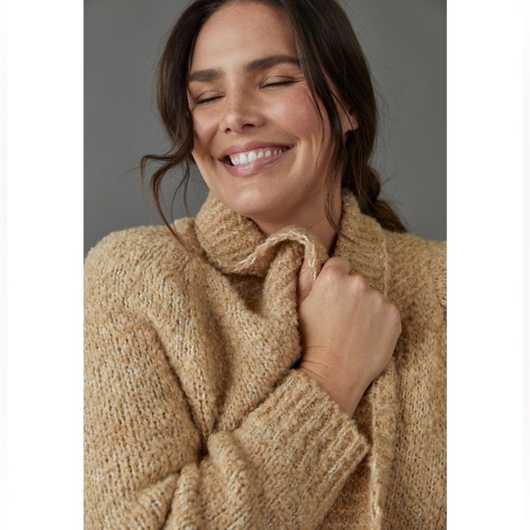 BY ANTHROPOLOGIE Lilla Longline Tan Wool Blend Knit Duster Cardigan L Coastal - Picture 4 of 12